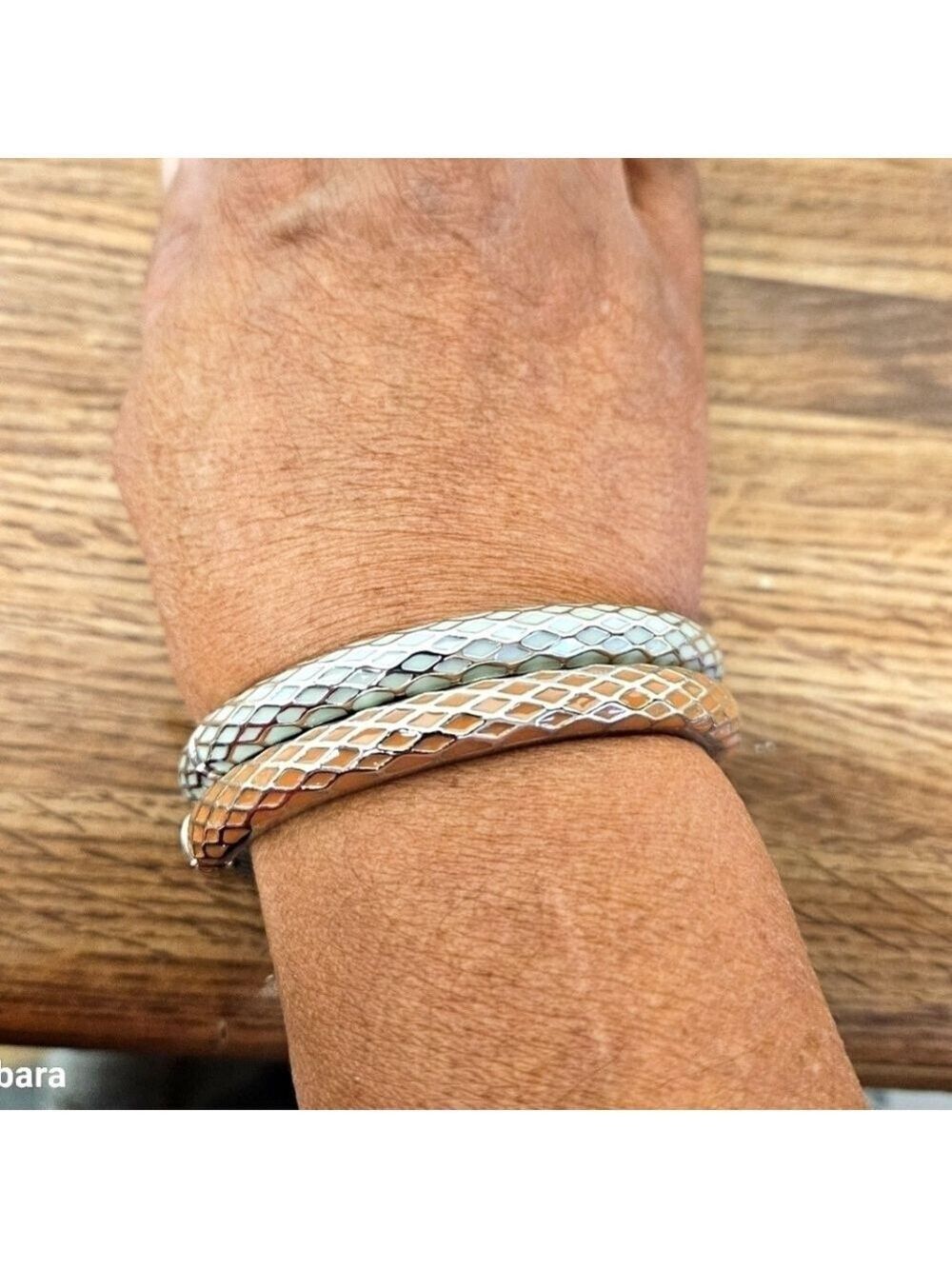 2 for 1 Retired Lia Sophia Diamond Pattern 2-sided Stretch Bangle Bracelets